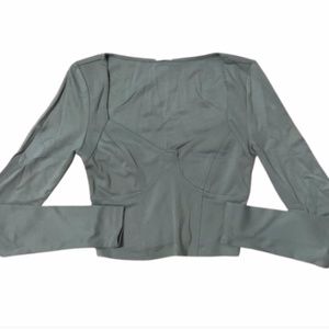 super cute baby blue corset long sleeve top💙